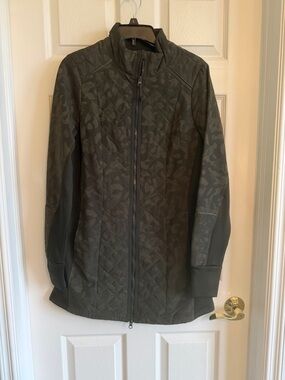 Avia Olive Green Quilted Utility Jacket
